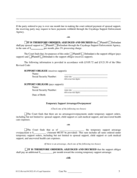 Form H132 Judgment Entry of Legal Separation (No Children, With Separation Agreement) - Cuyahoga County, Ohio, Page 3