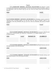 Form H131 Judgment Entry of Legal Separation (No Children, No Separation Agreement) - Cuyahoga County, Ohio, Page 3