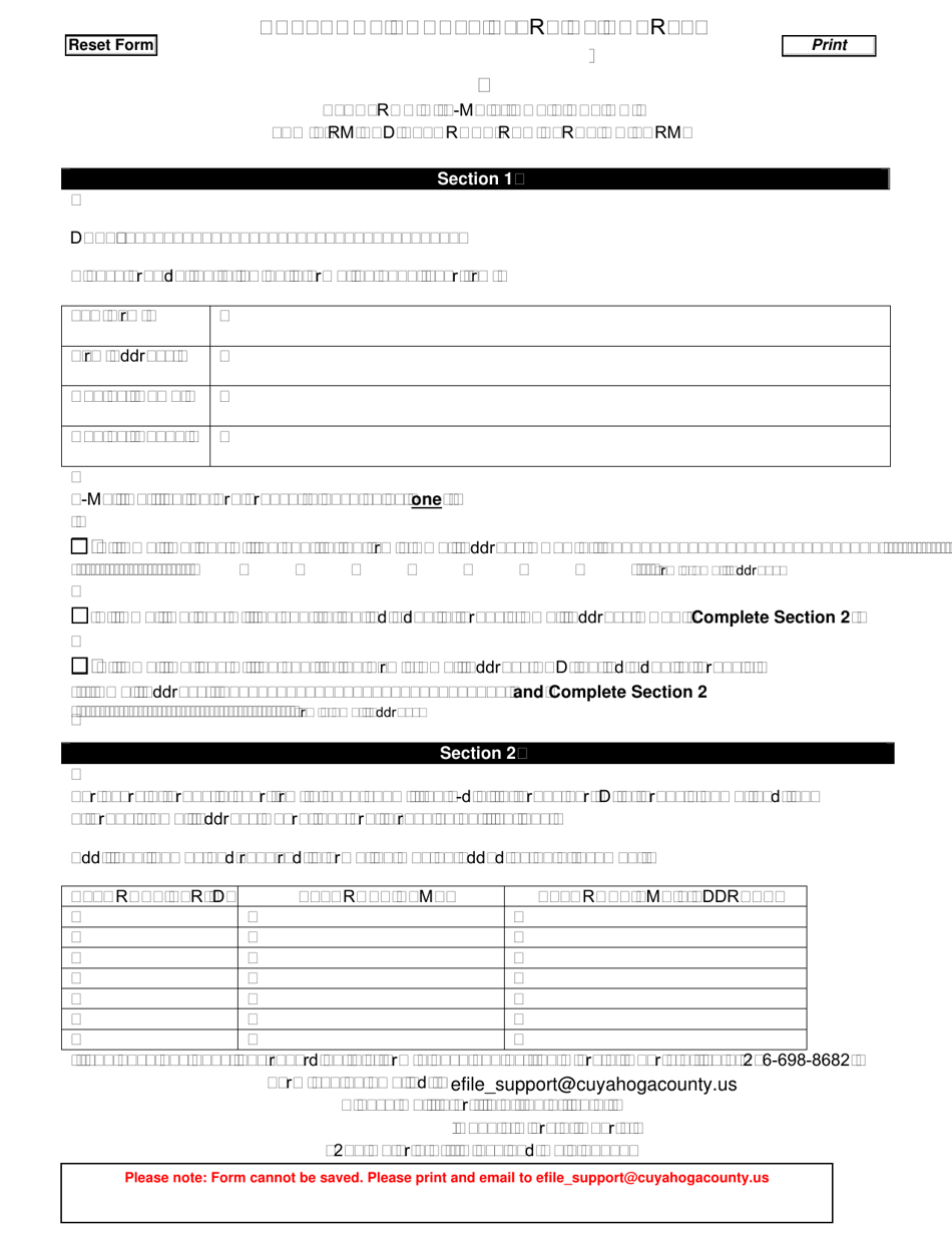 Electronic (E-Mail) Notification - Law Firm and Attorney Registration Form - Cuyahoga County, Ohio, Page 1