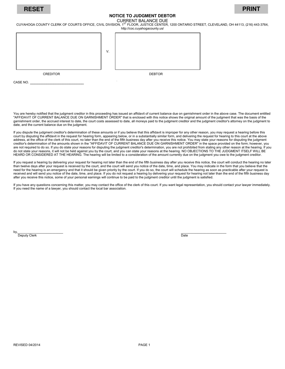 assignment of judgment ohio