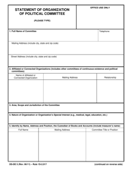 Form DS-DE5 Statement of Organization of Political Committee - Florida