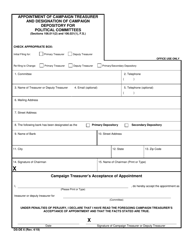 Document preview: Form DS-DE6 Appointment of Campaign Treasurer and Designation of Campaign Depository for Political Committees - Florida