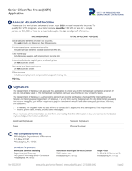 Application Form - Senior Citizen Tax Freeze Program (Sctx) - City of Philadelphia, Pennsylvania, Page 2