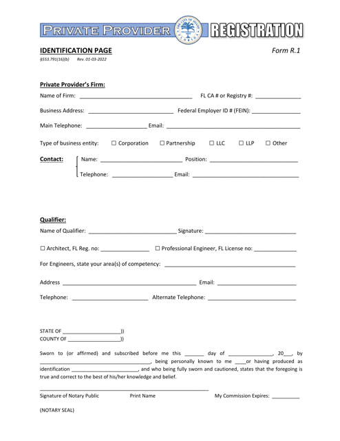 Form R.1  Printable Pdf