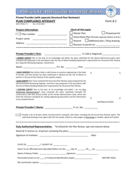 Document preview: Form B.2 Plan Compliance Affidavit - Private Provider (With Separate Structural Peer Reviewer) - City of Miami, Florida