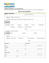 Elevator Permit Application - Broward County, Florida, Page 3