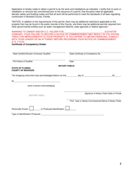 Elevator Permit Application - Broward County, Florida, Page 4