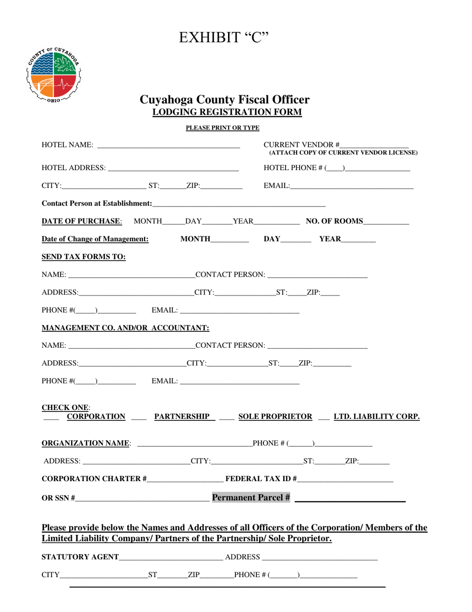 Cuyahoga County Ohio Lodging Registration Form Fill Out Sign Online And Download Pdf 7599