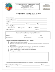 &quot;Property Exemption Form - Exemption From Residential Rental Registration&quot; - Cuyahoga County, Ohio