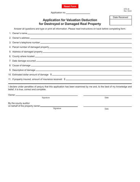 Form DTE26  Printable Pdf
