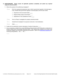 Permit Application - Groundwater and Vadose Monitoring Wells and Exploratory or Test Borings - County of San Diego, California, Page 3