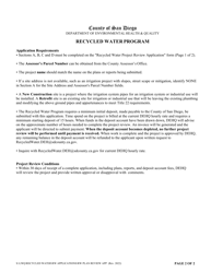 Recycled Water Project Review Application - County of San Diego, California, Page 2