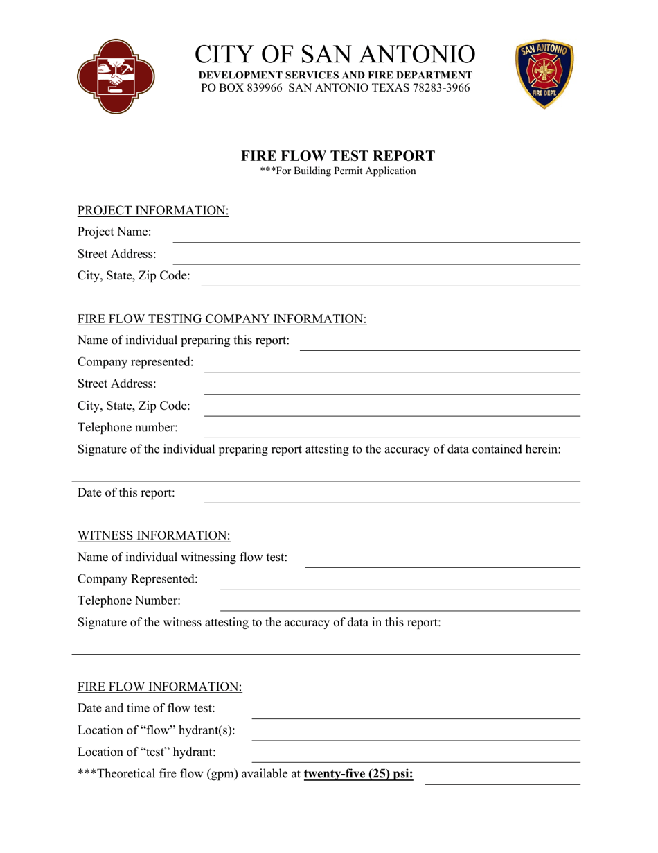 Fire Flow Test Report - City of San Antonio, Texas, Page 4