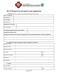 Request for Occupant Load Application - City of San Antonio, Texas, Page 3