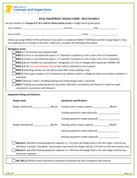 Document preview: Form P_006_CHK HVAC Equipment Design Form - Multifamily - City of Philadelphia, Pennsylvania