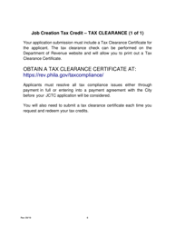 Job Creation Tax Credit Application - City of Philadelphia, Pennsylvania, Page 6