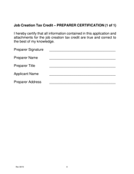 Job Creation Tax Credit Application - City of Philadelphia, Pennsylvania, Page 8