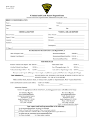 Document preview: WVSP Form 41 Criminal and Crash Report Request Form - West Virginia