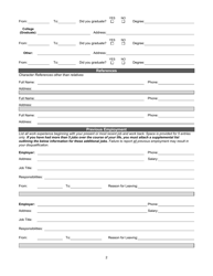 WVSP Form 5 Application for Non-uniformed (Civilian) Employment - West Virginia, Page 2