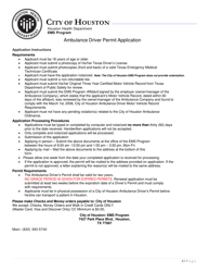 Ambulance Driver Permit Application - City of Houston, Texas, Page 4