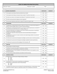 Form D (CE-1288) Audit of Fabrication Practices (Steel) - City of Houston, Texas, Page 2