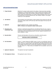 Form CE-1016 Boiler Installation Permit Application - City of Houston, Texas, Page 2