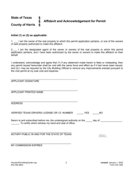 Form CE-1262 Application for Dangerous Building Compliance Inspection - City of Houston, Texas, Page 2