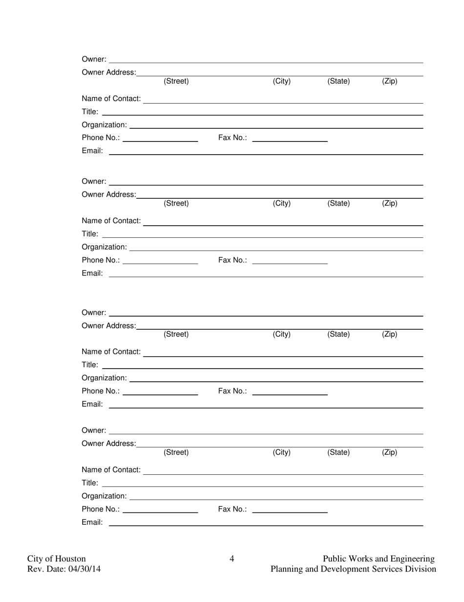 Application for Approval of Municipal Setting Designation - City of Houston, Texas, Page 4