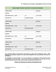 Form CE-1313 Third Grade Stationary Engineer Application - City of Houston, Texas, Page 2
