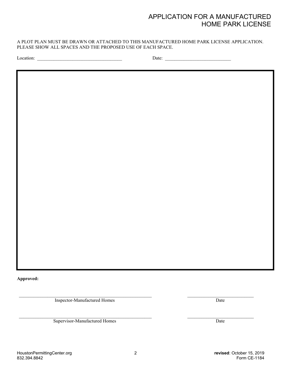 Form CE-1184 Download Fillable PDF or Fill Online Application for a ...