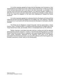 Developer Performance Bond - Non Developer Participation Contract - City of Houston, Texas, Page 2