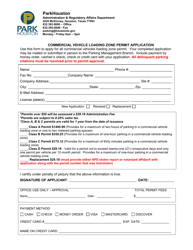 Document preview: Commercial Vehicle Loading Zone Permit Application - City of Houston, Texas