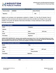 Document preview: Form IDS-004 Drilling Permit for Oil and Gas Wells - City of Houston, Texas