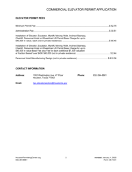 Form CE-1331 Commercial Elevator Permit Application - City of Houston, Texas, Page 2