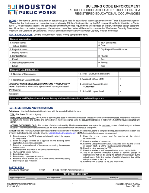 Form CE-1131  Printable Pdf