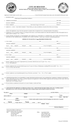 Document preview: Application for License to Deal in Motor Vehicles, Trailers, Motor Vehicle Parts and Accessories - City of Houston, Texas