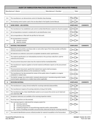 Form E (CE-1283) Audit of Fabrication Practices (Cooler/Freezer Insulated Panels) - City of Houston, Texas, Page 3