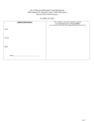 Vehicle-For-Hire Driver&#039;s License Application - City of Houston, Texas, Page 4