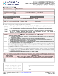 Document preview: Form CE-1386 Emergency Responder Radio Coverage (Errc) Initial Grid Test Report (Pretest) - City of Houston, Texas