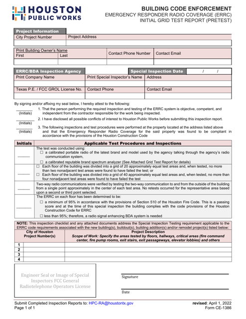 Form CE-1386  Printable Pdf