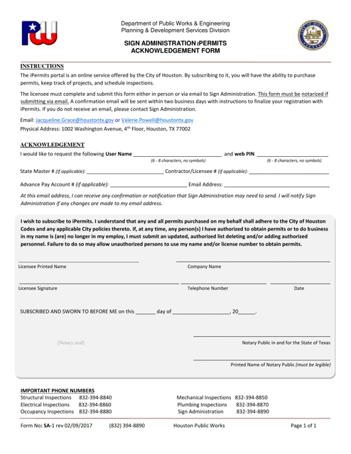 Form SA-1  Printable Pdf