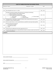 Form F (CE-1286) Audit of Fabrication Practices (Wood Truss) - City of Houston, Texas, Page 11