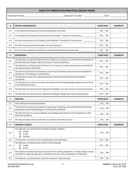 Form F (CE-1286) Audit of Fabrication Practices (Wood Truss) - City of Houston, Texas, Page 2