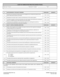 Form F (CE-1286) Audit of Fabrication Practices (Wood Truss) - City of Houston, Texas, Page 5