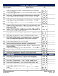 Form B (CE-1281) Review of Quality System Manual - City of Houston, Texas, Page 2