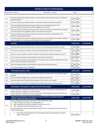 Form B (CE-1281) Review of Quality System Manual - City of Houston, Texas, Page 6