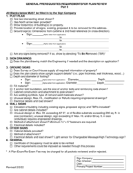 Sign Administration General Prerequisites Requirements for Plan Review - City of Houston, Texas, Page 2