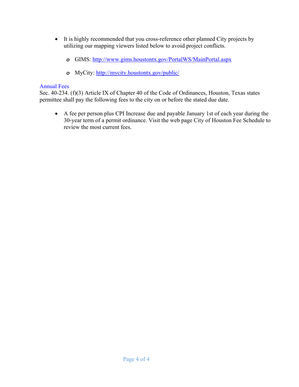 Pipeline Street Crossing Permit Application - City of Houston, Texas, Page 5