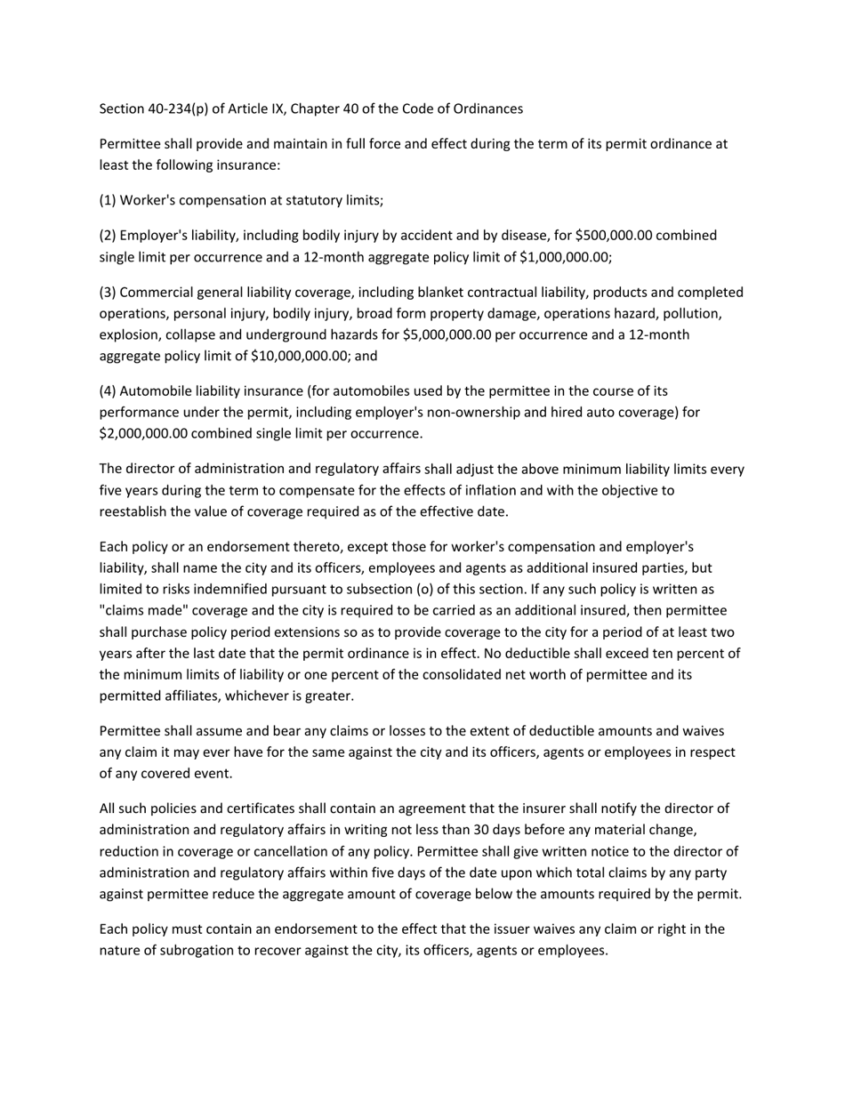 Pipeline Street Crossing Permit Application - City of Houston, Texas, Page 7