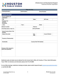 Form IDS-001 Easement Reverter Application - City of Houston, Texas, Page 2